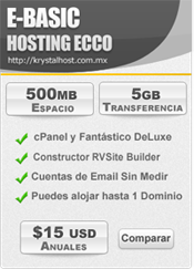Hosting Krystal Ecco. Precio desde 1.5 USD mensuales y 15 USD anuales